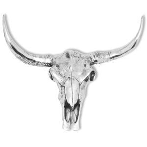 Skull Head Decoration Wall-mounted Aluminium Silver