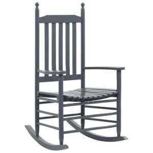 Rocking Chair With Curved Seat Grey Wood