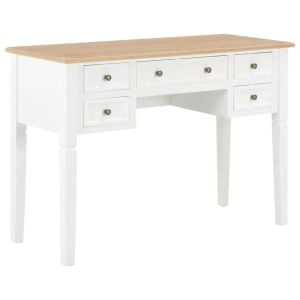 Writing Desk White 109.5x45x77.5 Cm Wood