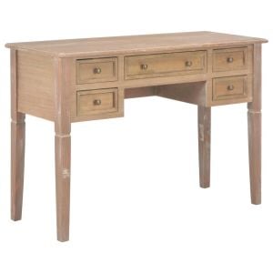 Writing Desk Brown 109.5x45x77.5 Cm Wood