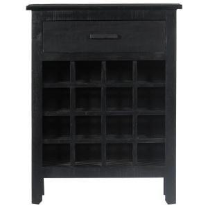 Wine Rack Black 56x35x75 Cm Solid Mango Wood