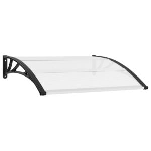 Door Canopy Awning Black And Transparent 120x80cm
