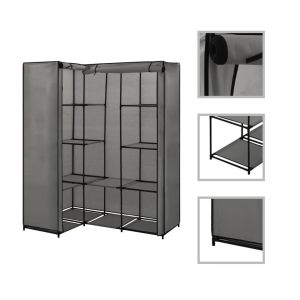 Corner Wardrobe Grey 130x87x169 Cm