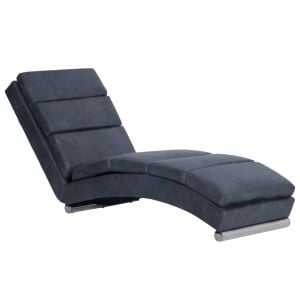 Chaise Longue Grey Faux Suede Leather