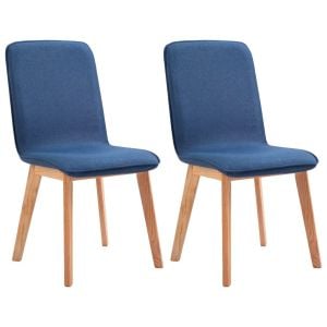 Dining Chairs 2 Pcs Blue Fabric
