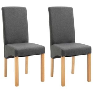 Dining Chairs 2 Pcs Grey Fabric