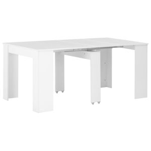 Extendable Dining Table High Gloss White 175x90x75 Cm