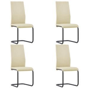 Cantilever Dining Chairs 4 Pcs Cappuccino Faux Leather