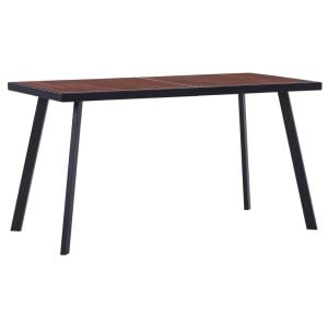 Dining Table Dark Wood And Black 140x70x75 Cm Mdf