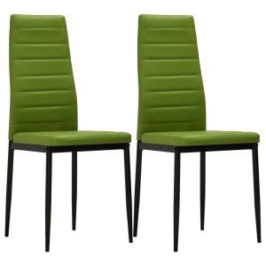 Dining Chairs 2 Pcs Lime Green Faux Leather