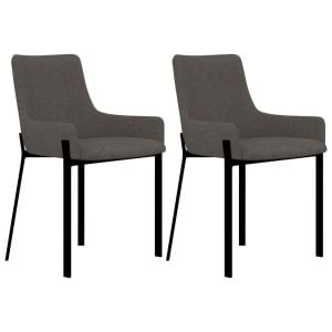 Dining Chairs 2 Pcs Taupe Fabric