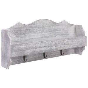 Wall Mounted Coat Rack Grey 50x10x23cm Wood Grey