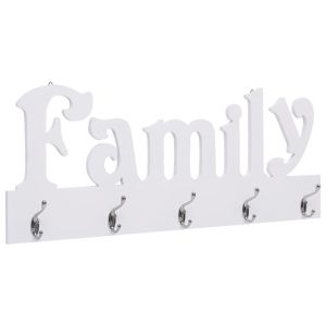 Wall Mounted Coat Rack Family White 74x29.5cm