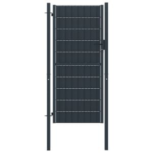 Fence Gate Pvc And Steel 100x164 Cm Anthracite