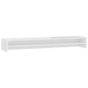 Monitor Stand High Gloss White 100x24x13 Cm Engineered Wood
