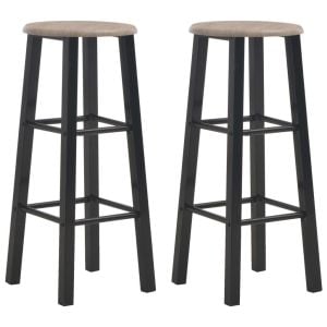 Bar Stools 2 Pcs Black Mdf