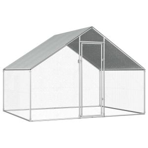 Outdoor Chicken Cage 2.75x2x1.92 M Galvanised Steel