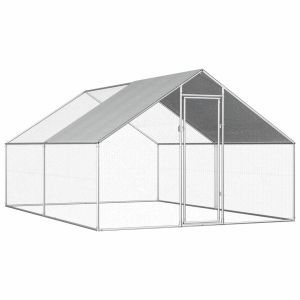 Outdoor Chicken Cage 2.75x4x1.92 M Galvanised Steel