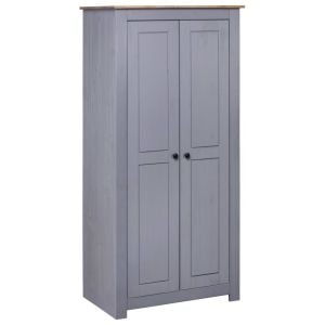 Wardrobe Grey 80x50x171.5 Cm Solid Pine Panama Range