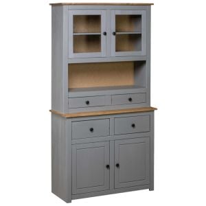 Highboard Grey 93x40.5x180 Cm Solid Pine Panama Range