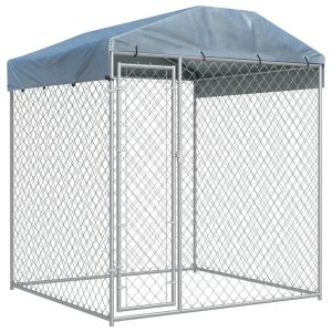 Outdoor Dog Kennel With Canopy Top 2x2x2.1 M