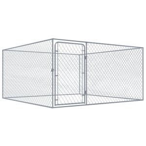 Outdoor Dog Kennel Galvanised Steel 2x2x1 M