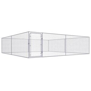 Outdoor Dog Kennel Galvanised Steel 4x4x1 M