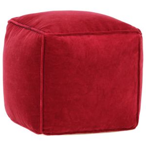 Pouffe Cotton Velvet 40x40x40 Cm Ruby Red