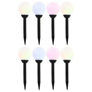 Outdoor Solar Lamps 8 Pcs Led Spherical 15 Cm Rgb