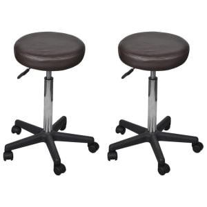Office Stools 2 Pcs Brown 35.5x98 Cm Faux Leather