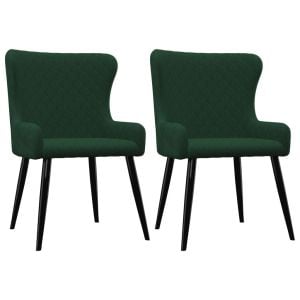 Dining Chairs 2 Pcs Velvet Green