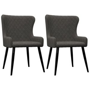Dining Chairs 2 Pcs  Velvet Grey