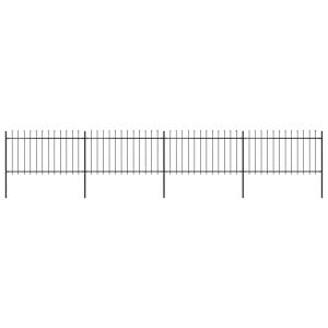 Garden Fence With Spear Top Steel 6.8x1 M Black