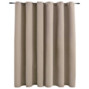 Blockout Curtain With Metal Rings Beige 290x245 Cm