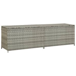 Garden Storage Box Poly Rattan 200x50x60 Cm Grey