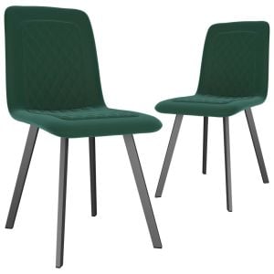 Dining Chairs 2 Pcs Green Velvet