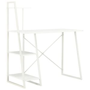 Desk With Shelving Unit White 102x50x117 Cm