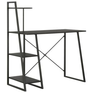 Desk With Shelving Unit Black 102x50x117 Cm