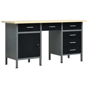 Workbench Black 160x60x85 Cm Steel