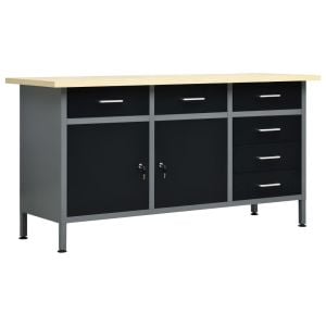 Workbench Black 160x60x85 Cm Steel