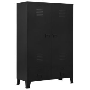 Wardrobe Industrial Black 90x40x140 Cm Steel