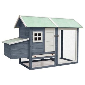 Chicken Cage Grey 170x81x110cm Solid Pine & Fir Wood