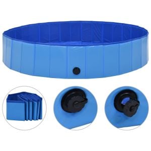 Foldable Dog Swimming Pool Blue 160x30 Cm Pvc