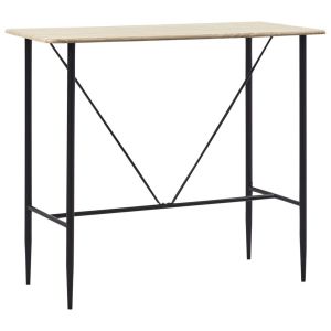 Bar Table Oak 120x60x110 Cm Mdf
