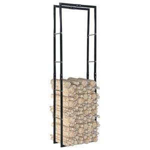 Firewood Rack Black 60x25x200 Cm Steel