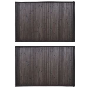 Bamboo Bath Mats 2 Pcs 60x90 Cm Dark Brown