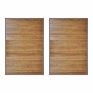 Bamboo Bath Mats 2 Pcs 60 X 90 Cm Brown