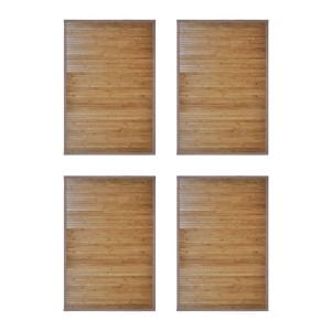 Bamboo Bath Mats 4 Pcs 60 X 90 Cm Brown