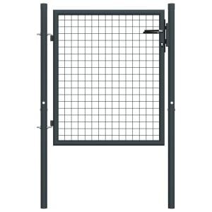 Mesh Garden Gate Galvanised Steel 100x125 Cm Grey
