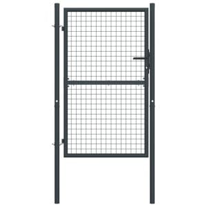 Mesh Garden Gate Galvanised Steel 100x200 Cm Grey